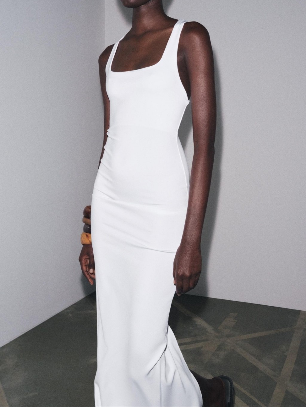 Zara Sleek White Tank Maxi Dress — image 4 of 6